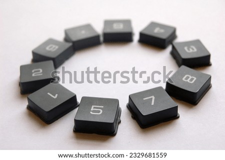A selection of numbered buttons