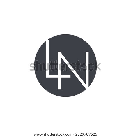 Initial letter LN minimal design logo vector. Initial Circle LN letter Logo Design vector Template. Abstract Letter LN logo Design