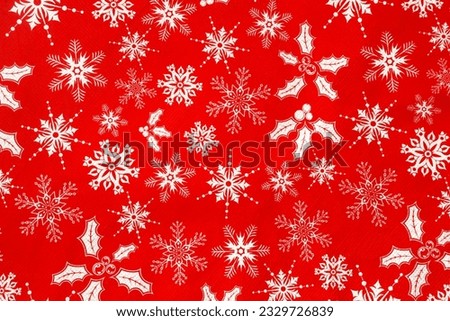 White and red seamless snowflake texture  Christmas design for greeting card,merry xmas,banner, wallpaper or background decor Royalty-Free Stock Photo #2329726839