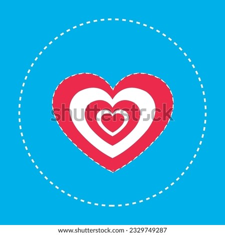 Heart Love Art icon red and white color