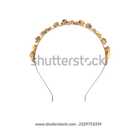 Golden flower headband isolated on a white background