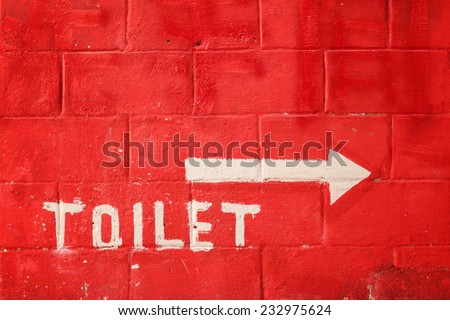 Toilet sign on vintage wall