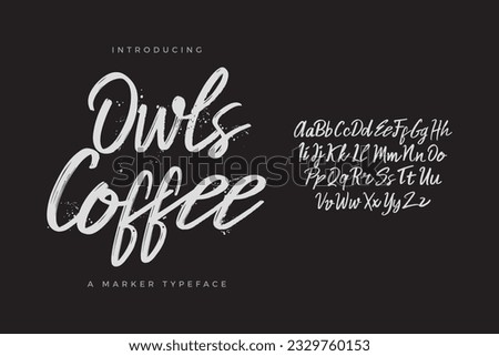 Abstract Marker Brush Script Calligraphy Font Uppercase and Lowercase Royalty-Free Stock Photo #2329760153