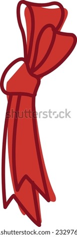 Abstract red bow doodle flat design for decoration for gift and celebration concept.
