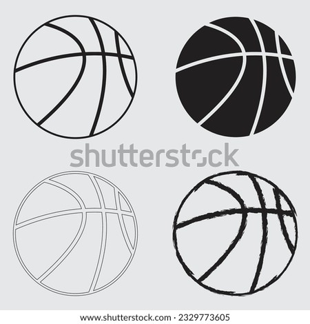 Basketball Vector Images Sports Clip Art Silhouette Bundle. Black Outline