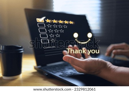 The customer was thanked after answering the questionnaire on the computer screen. Online customer surveys for better service and system development