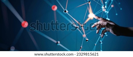 Hand touching the Metaverse Universe, A Conceptual Shift in Digital Transformation for the Era of Next-Generation Technology Royalty-Free Stock Photo #2329815621