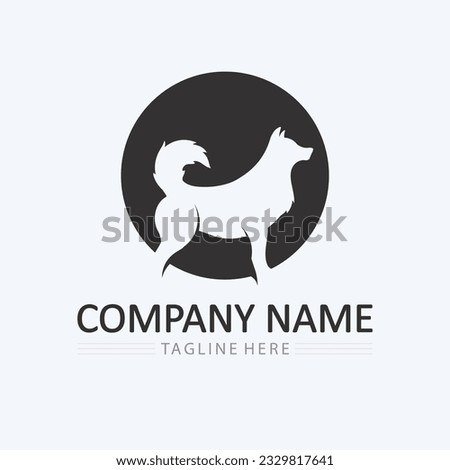 Dog logo and icon animal vector illustration design graphic pet logo
