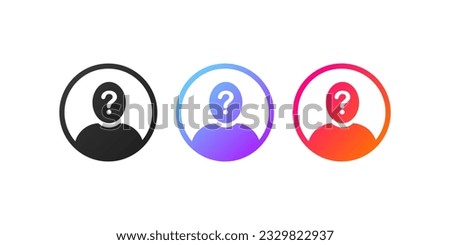 Unknown user. Flat, color, new user, unknown profile, no avatar. Vector icons. Royalty-Free Stock Photo #2329822937