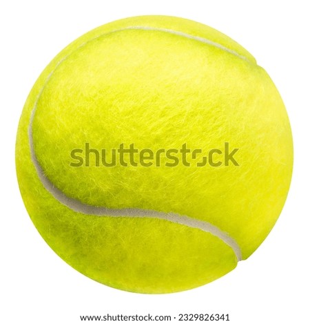 Yellow Tennis ball sports equipment on white With work path. Royalty-Free Stock Photo #2329826341