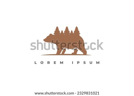 logo bear forest exposure silhouette animal wildlife pine nature brown