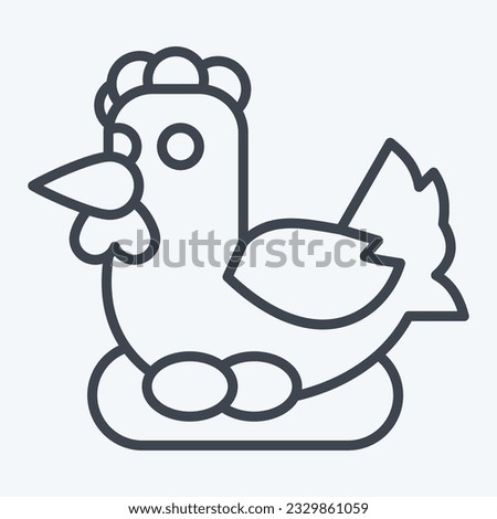 Icon Chicken. related to Agriculture symbol. line style. simple design editable. simple illustration