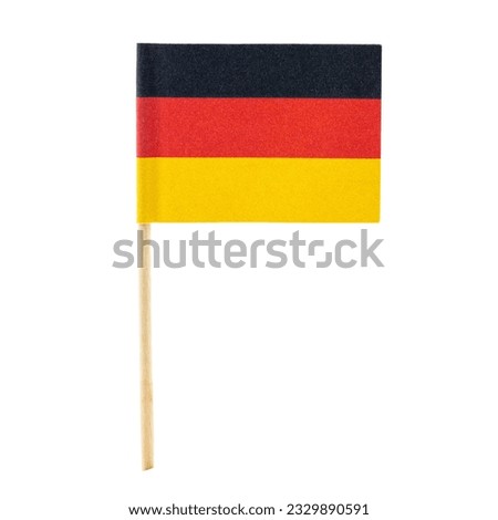 isolated minature flag, made of paper and toothpick, country germany or deutschland