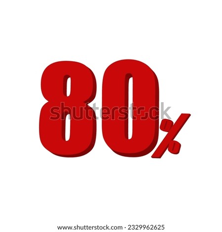 80% percent off discount numbers 