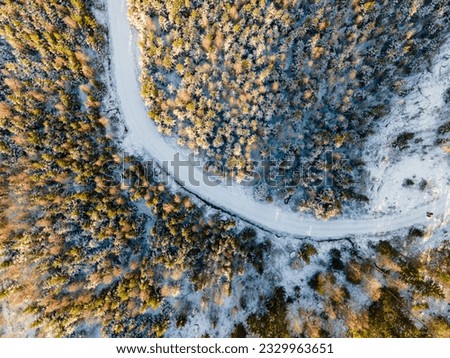 Snowy roads in the winter