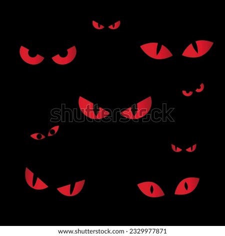 
spooky scary eyes in the dark, monster eyes halloween Royalty-Free Stock Photo #2329977871