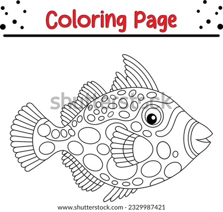 Sea Animal Coloring Page. fish coloring book for kids.