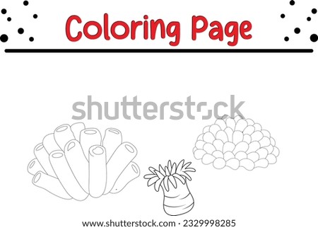  sea coral coloring book for kids. underwater tree coloring page.