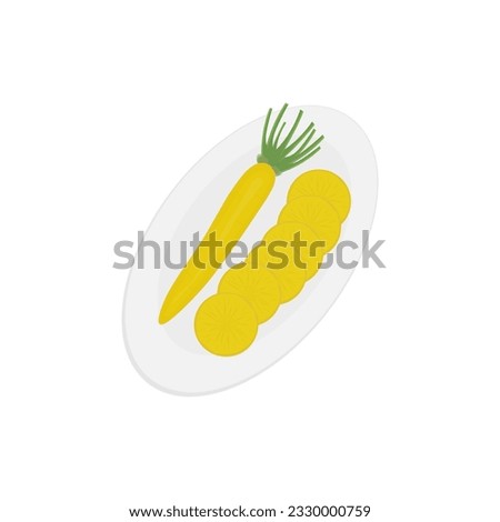 Logo Illustration of Whole And Chopped Korean Yellow Radish Pickled Danmuji Takuan Royalty-Free Stock Photo #2330000759
