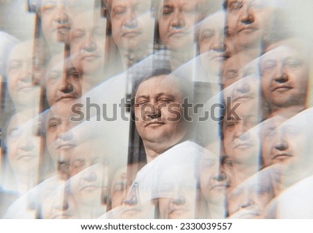 Abstract image of man portrait. Kaleidoscope effect.