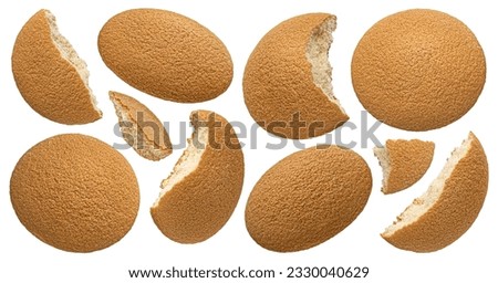 Sponge cakes, butter cookies isolated on white background