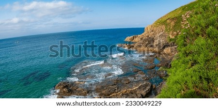Widescreen photo of Cornwall rinsey cove endless atlantic ocean