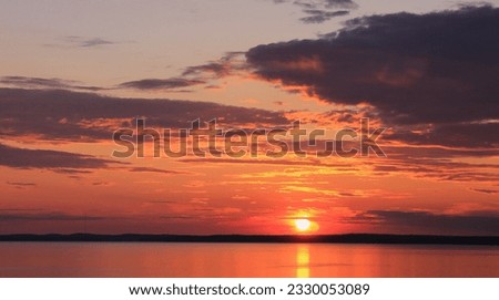 Beautiful landscape picture in Finland, sunrise