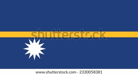 Flag of Nauru. Flag icon. Standard color. Standard size. A rectangular flag. Computer illustration. Digital illustration. Vector illustration.