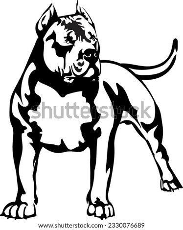 American Bully front body outline silhouette