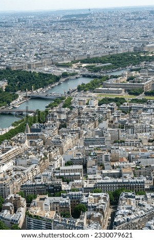 City view from the Eiffel Tower observation deck Royalty-Free Stock Photo #2330079621