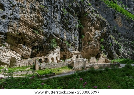 The abbey of San Martino in Valle is a ruined Benedictine abbey near the Gole di Fara San Martino in Fara San Martino in the province of Chieti. The first sources date back to the year 829.