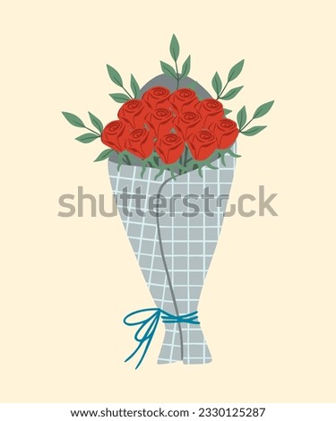 	
Bouquet of flowers. Illustration of flowers. Design element for greeting card, invitation, print, sticker. Illustration for birthday, mother's day, valentine's and woman's day.