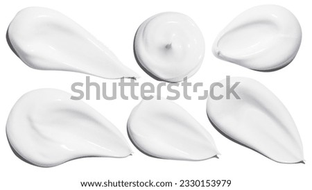 A set of smears of cosmetic cream on a white background Royalty-Free Stock Photo #2330153979