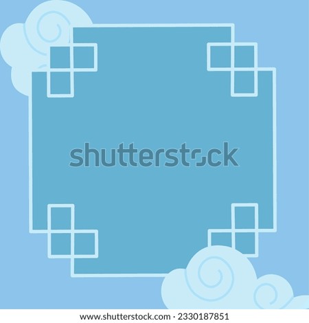 Colored empty asian template frame Vector