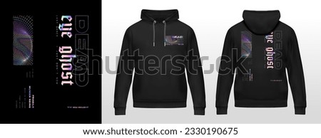 Urban Graphic Expression. iridescent  text efect, urban hoodie. street culture and street art. gothic letters and dead.