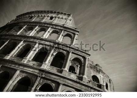 stunning view of the roman colosseum in black and white