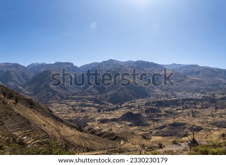 Aerial view of the Colca canyon in Arequipa. Peru