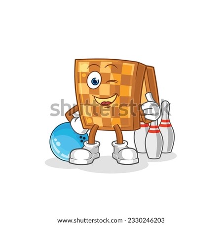 the wood chess play bowling illustration. character vector