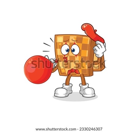 the wood chess pantomime blowing balloon. cartoon mascot vector