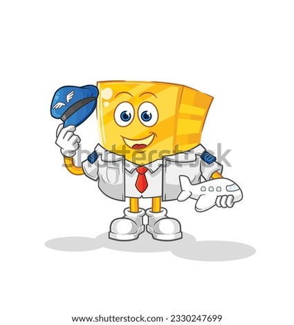 the gold pilot mascot. cartoon vector
