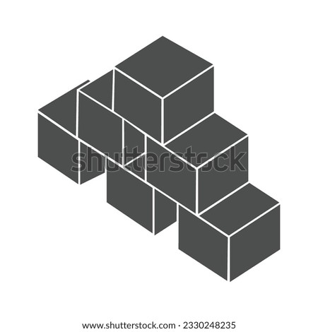 stacked blocks box icon vector illustration design
