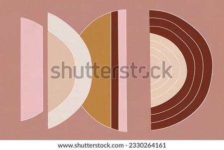 Geometric circles monogram, pink background