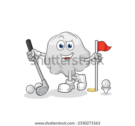the ghost playing golf vector. cartoon character