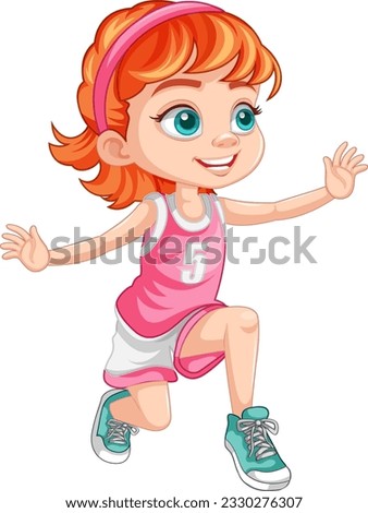 Girl Wearing Basketball Outfit illustration