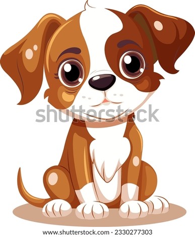 Cute dog cartoon character illustration