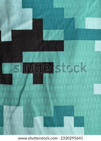 Blue and black pattern fabric stock photo