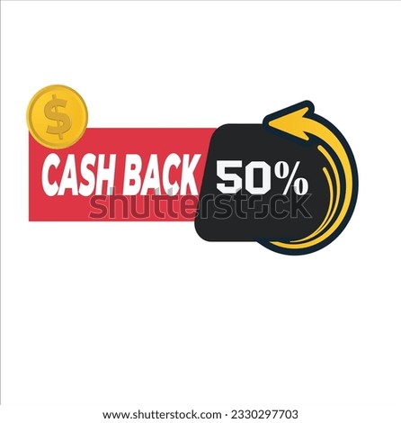 Cash back service, financial payment label. Vector illustration