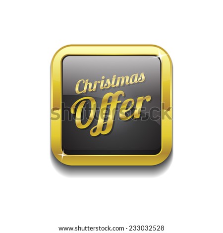 Christmas Offer Gold Vector Icon Button