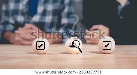 decision concept to find alternatives to success or business opportunities ,Finding  right answer ,question mark ,concept of employment management ,Human Resources HR ,Employee Assessment  Royalty-Free Stock Photo #2330339731