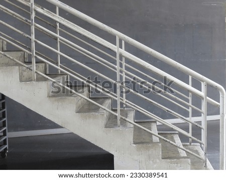 The white color stairway with structure. 